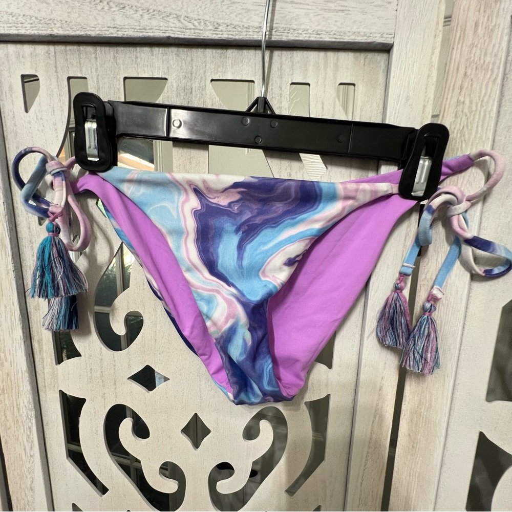 BECCA Blue Agate Braided Cut Out Bikini bottom